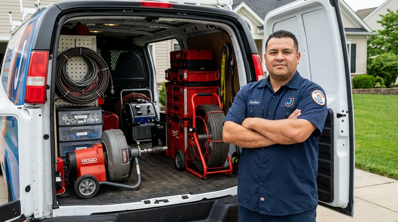 Professional drain cleaning equipment and Johns Plumbing LLC plumber in Mohawk